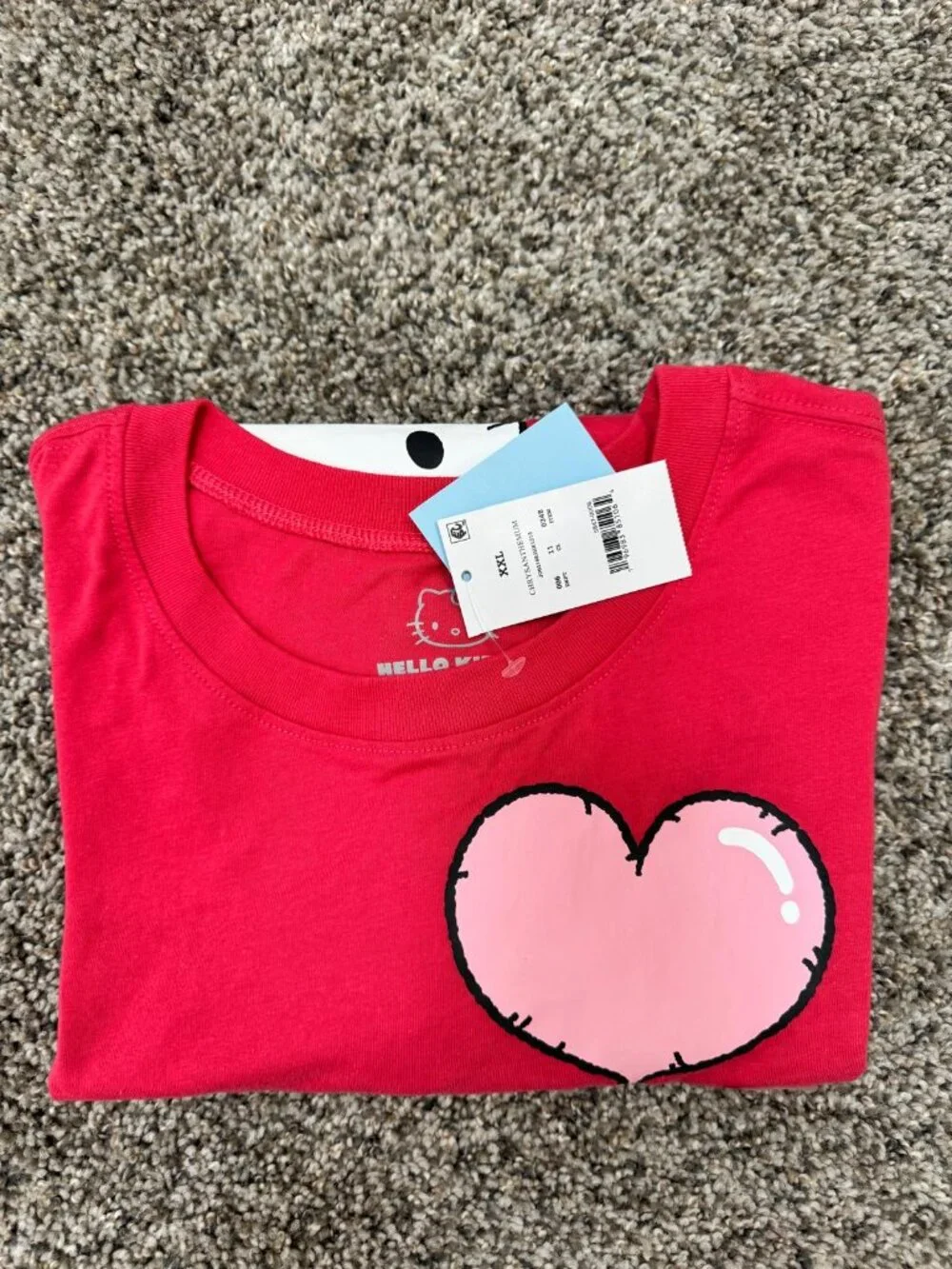 Hello Kitty Heart Balloon Graphic T Shirt Womens XXL Pink Sanrio NWT - Picture 11 of 11